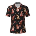 thumbnail image 2 of Daiia Valentine Gnome Pattern Men’s Polo Shirts,Solid Deck Shirt,Classic Fit, Breathable Cotton Polo for Casual and Sport Wear-Small, 2 of 7