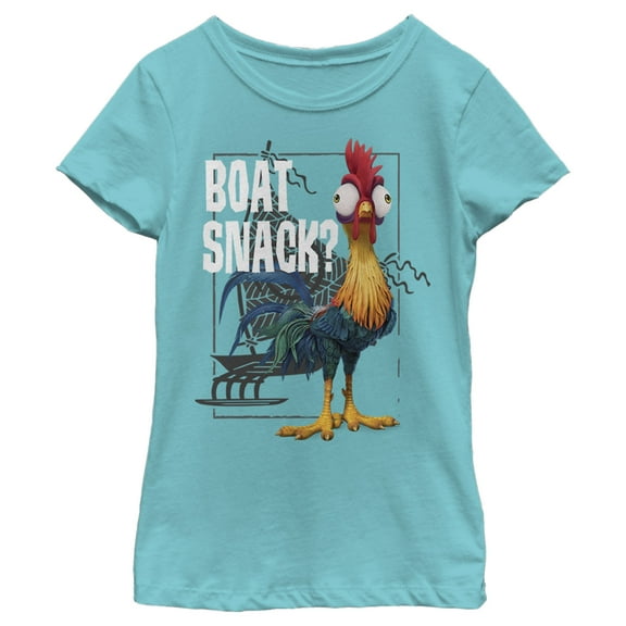 Girl's Moana Moana Hei Hei Boat Snack Graphic T-Shirt