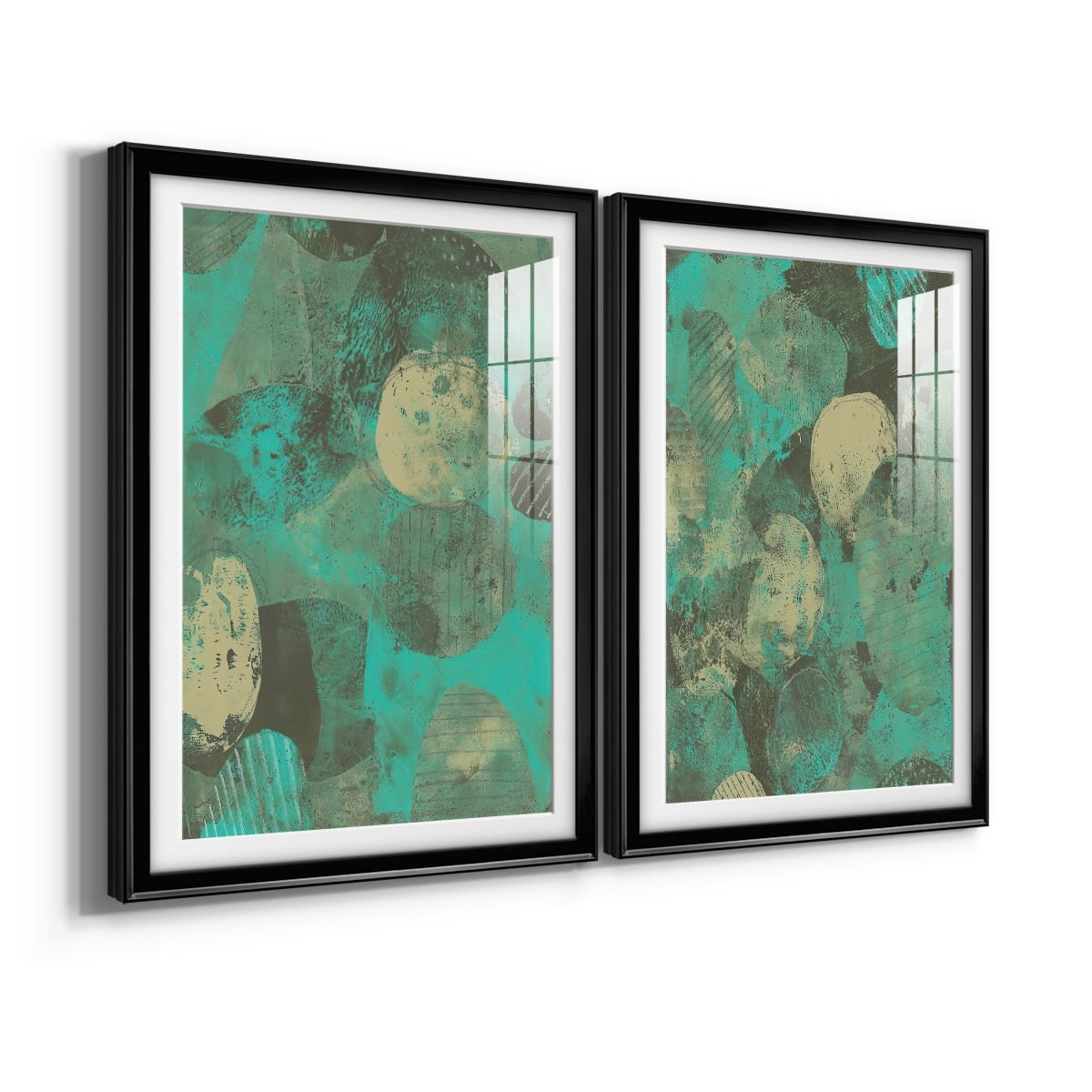 Wexford Home Minty Green Orbs I Premium Framed Print, 26.5" x 36.5" - Ready to Hang, Black (Set of 2)