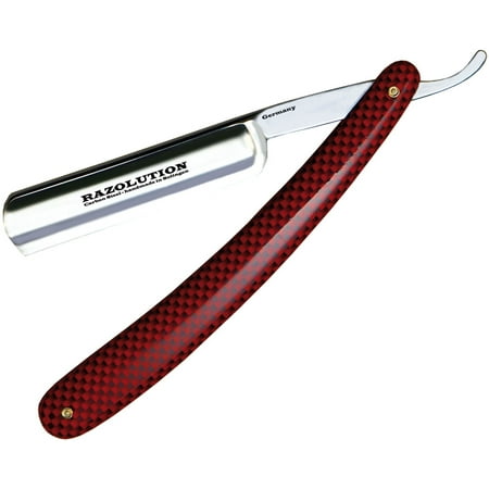 Linder Knives 888109 Linder Razolution Vintage Straight Razor with Racing Red Celluloid Handles Multi-Colored