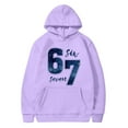 thumbnail image 4 of CUZIBR Womens 67 Sweatshirt Fashion Print Pullover 6 7 Hoodie Relaxed Oversized Casual Long Sleeve Tops With Pocket,Purple,S, 4 of 4