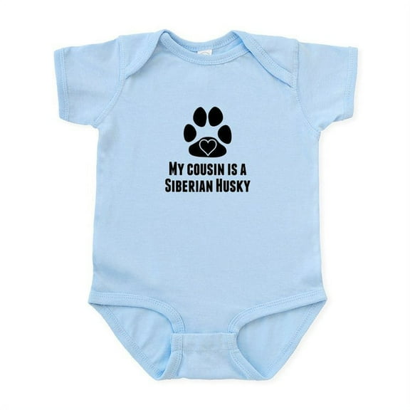 CafePress - My Cousin Is A Siberian Husky Body Suit - Baby Light Bodysuit, Size Newborn - 24 Months