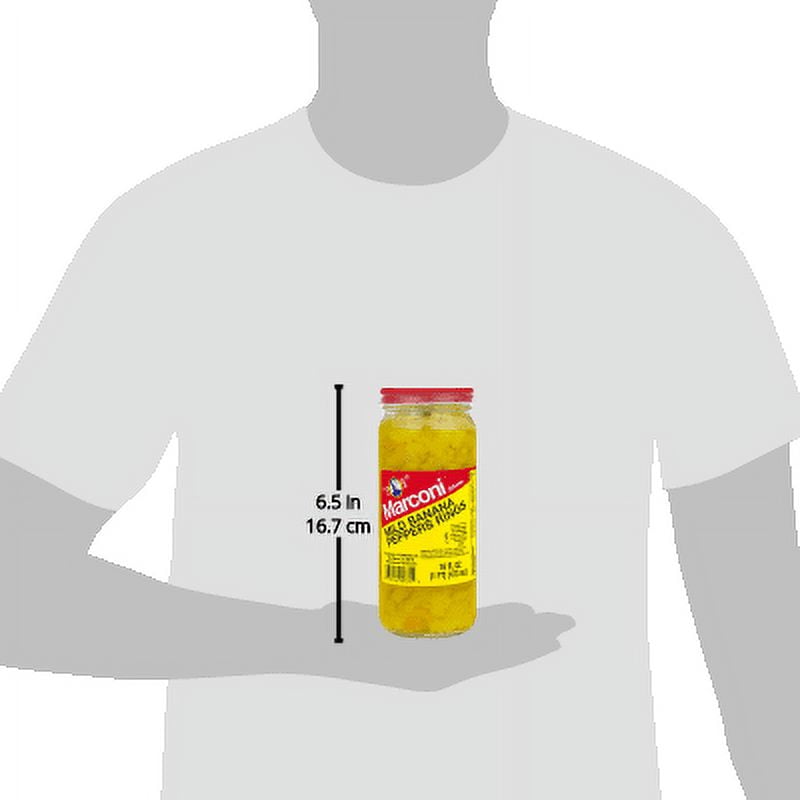 (2 pack) Marconi Mild Banana Pepper Rings, Shelf-Stable, 16 fl oz Jar