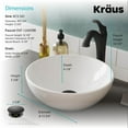 thumbnail image 5 of KRAUS Elavo 14-inch Round White Porcelain Ceramic Bathroom Vessel Sink and Arlo Faucet Combo Set with Pop-Up Drain, Oil Rubbed Bronze Finish, 5 of 7