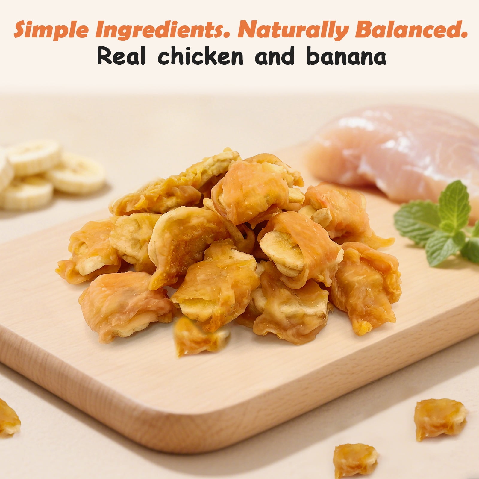 Petpuro Chicken Wrapped Banana Treats, Grain-Free Chewy Dog Snacks for Small Medium Dogs, 1.35 Pound