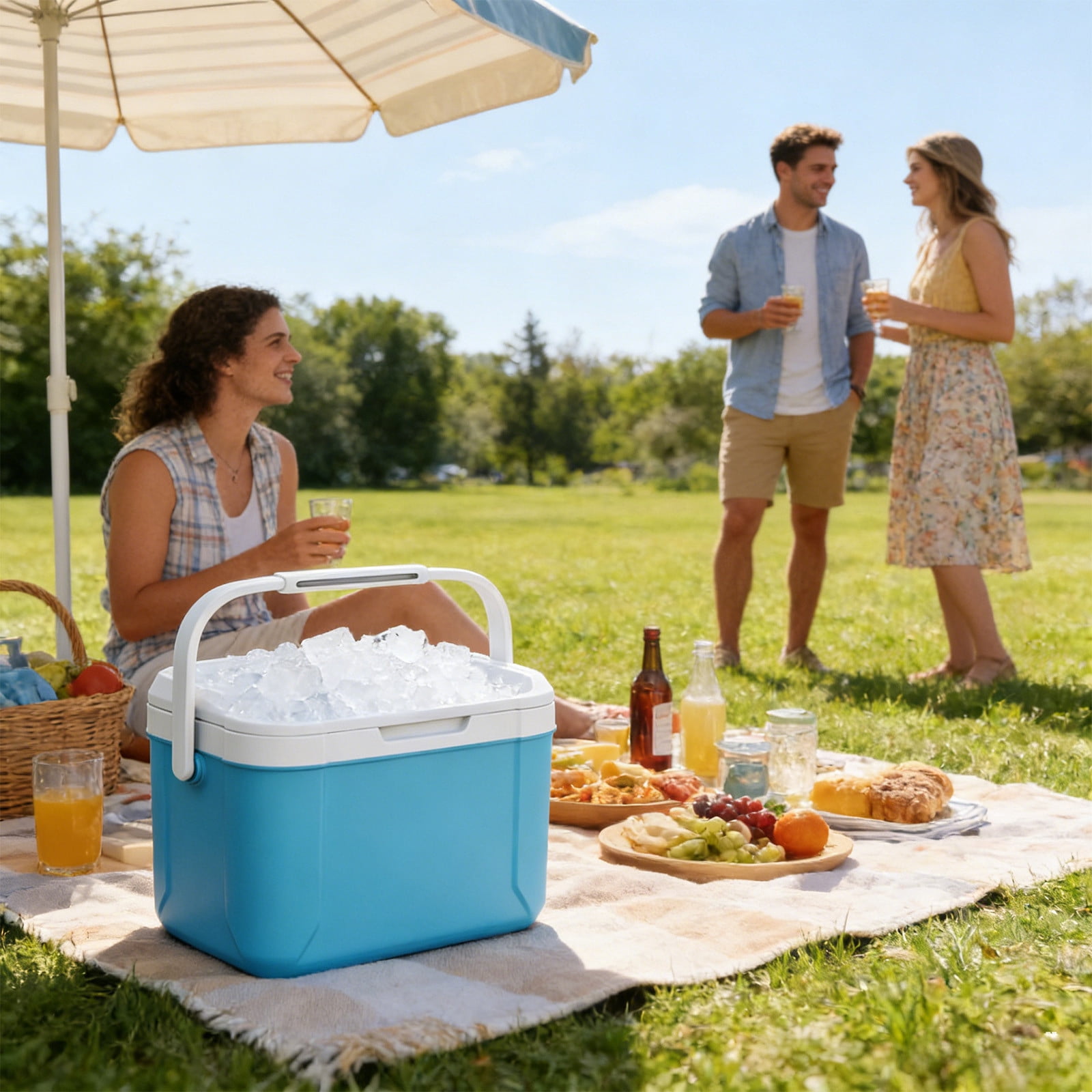 Kyusrd Summer Outdoor Gear and Accessories,Large Capacity Tray with Storage Box, Reusable Ice Maker Mold for Freezer, BPA-Free Silicone/Plastic Ice Container for Home Kitchen