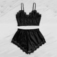 thumbnail image 4 of ICQOVD Women Sleepwear Sleeveless Strap Nightwear Lace Trim Satin Cami Top Pajamas Sets, 4 of 4