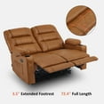 thumbnail image 5 of MCombo Power Loveseat Recliner, Electric Reclining Loveseat Sofa with Heat and Vibration, Cup Holders, USB Charge Port, Faux Leather Reclining Sofa for Living Room PR622, 5 of 9