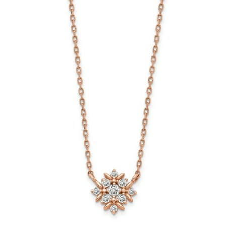 14K Rose Gold Plated Fancy Cubic Zirconia with 1In Extender Necklace