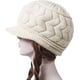 thumbnail image 2 of Gorro de esquí de lana tejido con orejeras de piel para mujer y niña, gorro de boina cálido para invierno, gorros de lana tejidos, 2 of 5