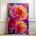 thumbnail image 4 of Dahlia Flower Canvas Wall Art 8x12 inches - Rustic Neutral Dahlia Flower Watercolor Canvas Print Botanical Artwork, 4 of 5