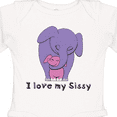thumbnail image 4 of Inktastic I Love My Sissy Elephant Purple Pink Boys or Girls Long Sleeve Baby Bodysuit, 4 of 5
