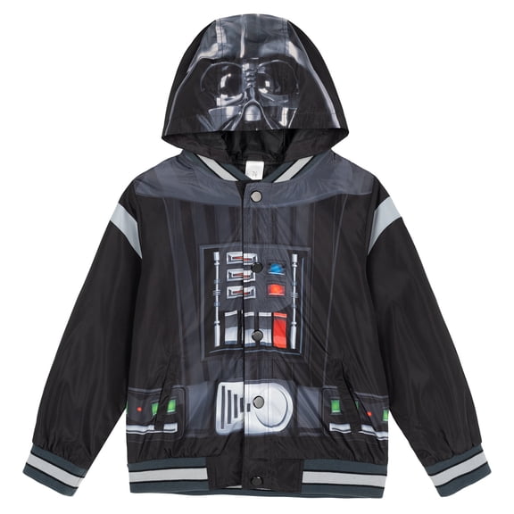 Star Wars Little Boys' Cosplay Hooded Bomber Jacket Darth Vader Black