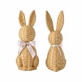 thumbnail image 2 of Easter Bunny Figurine Ornament for Spring Holiday Tabletop Centerpiece Seasonal Atmosphere Resin Rabbit Sculpture with Bow Tie Home Decor Party Decorations, 2 of 6