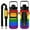 Gay_Pride Rainbow, variant on Christmas Trees 64 Oz Water Bottle with Measurements - BPA Free Leakproof Sport Large Plastic Water Bottle with Straw & Time Marker & Insulated Neoprene Holder Carrier Bag Great Gift for Women Men