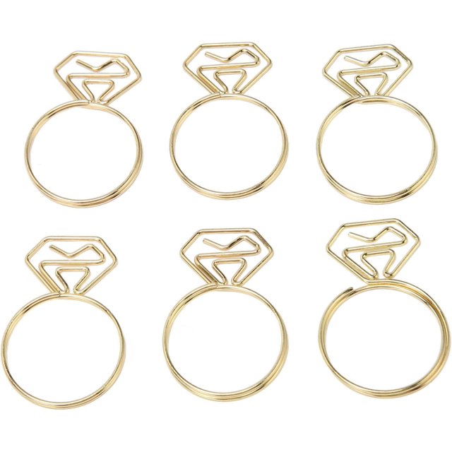 HUGFEGWE 80Pcs Ring Shape Paper Clips Metal Bookmark Clips Cute Small Paperclips with Clear Box for Office School Wedding Party Invitation Valentine Decoration (Gold) U2537-0781