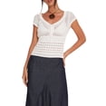 thumbnail image 1 of xiaxaixu T-shirt à Nouer Blanc à Manches Courtes et Col Rond Décontracté pour Femme, 1 of 9