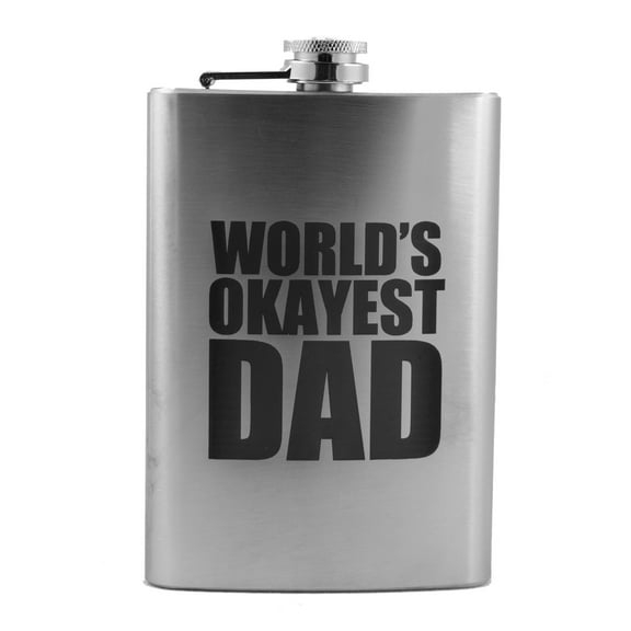 8oz Worlds Okayest Dad Flask L1