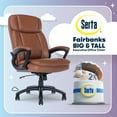 thumbnail image 2 of Serta Fairbanks Big and Tall Executive Office Chair Cognac Bonded Leather, 2 of 16
