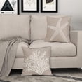 thumbnail image 2 of Tan Starfish Throw Pillow Covers 20x20 Inch Set of 2 Coastal Coral Beach Nautical Pillow Covers Summer Farmhouse Pillowscase Linen Square Cushion Covers for Sofa Couch Bedroom Home Decoration, 2 of 6