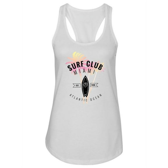 Miami Surf Club Tank Women - Women Racer Back, White, 2XL