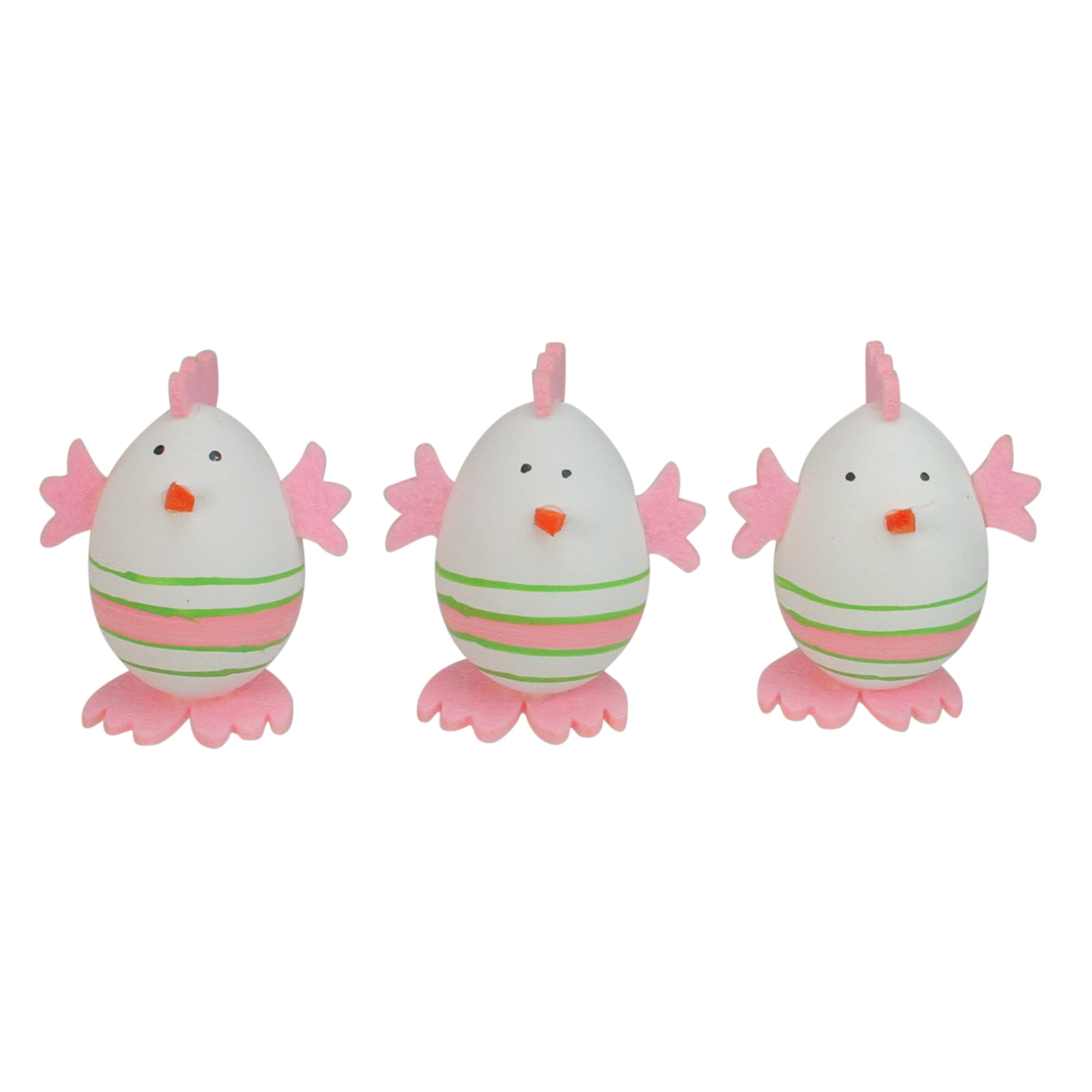 Northlight 3ct Striped Chicken Egg Easter Spring Figure Decorations 2.