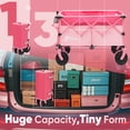 thumbnail image 5 of Sekey 220L Collapsible Foldable Wagon with 330lbs Weight Capacity, Heavy Duty Folding Utility Garden Cart with Big All-Terrain Beach Wheels & Drink Holders.Pink, 5 of 7