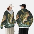 thumbnail image 4 of Fotbe Largemouth Bass jumps out of water Chaqueta con Protección Solar UPF 50+ para Hombre y Mujer, Camisa con Capucha y Bolsillos-XX-Large, 4 of 7