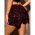 thumbnail image 2 of Short De Lentejuelas Tiro Alto Ajustable Elegante Negro, 2 of 7
