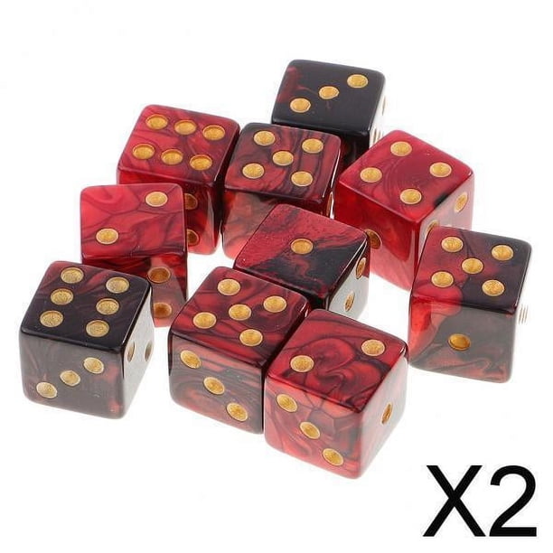 Juego de dados digitales D6 de seis caras, paquete de 2-4, 10 piezas, para 2 piezas