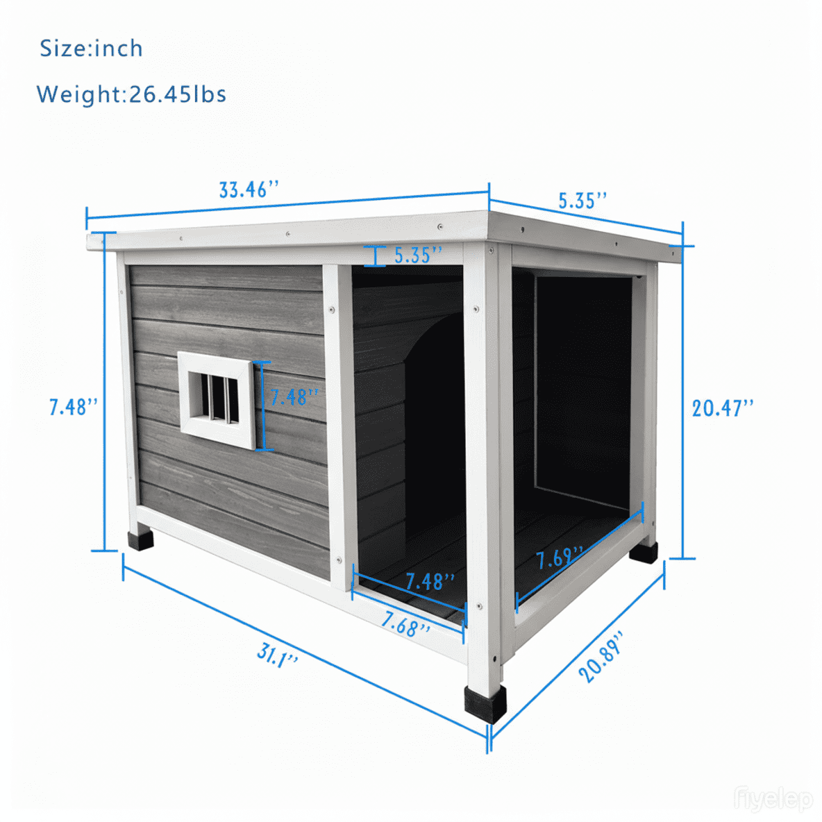 ANYKOON Waterproof Outdoor Cat House - All-Weather Shelter with Ventilated Windows, Sturdy Metal Frame and Easy Clean Roof