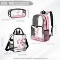 thumbnail image 4 of DISNIMO 3PCS Clear Backpack for Kids Girls, Rabbit Heart Printed Heacy Duty Clear Backpack and Lunch Bag Set, See Through PVC Transparent Bookbag with Pencil Pouch for Student, 4 of 5