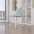 thumbnail image 4 of Tcbosik 4 Pack Upholstered Dining Chairs, Linen Fabric Lounge Chairs with Metal Legs, Kitchen Chairs for Home, Easy Assembly, Light Green, 4 of 8
