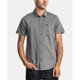 thumbnail image 1 of RVCA Logo Button Up Shirt para hombre, gris, pequeño RVCA Botones al frente, 1 of 1