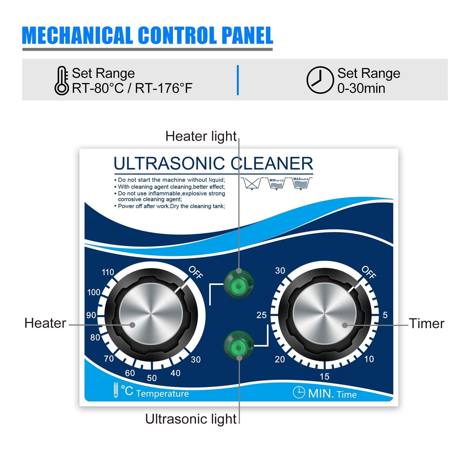 120W Ultrasonic Cleaner 1.3L Bath 0~30mins Timer With Heater Ultrasound For Watches Glasses Jewelry Home Parts