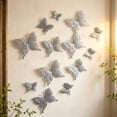 thumbnail image 6 of JeashCHAT 9 Pcs 3 Sizes Glitter Christmas Tree Butterfly Ornaments, Christmas Tree Decorations Hollow Butterflies with Clips, Wedding Xmas Holiday Party Decor, 6 of 8