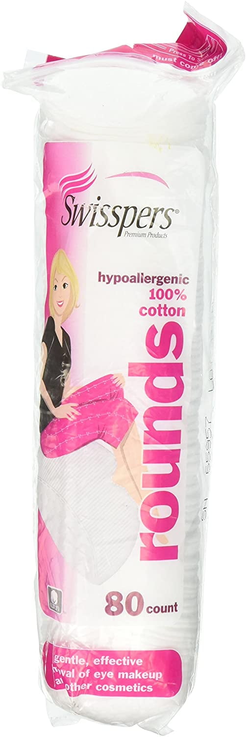 Swisspers Cotton Rounds, 80 ea (Pack of 2)