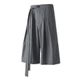 thumbnail image 4 of Zylarhe Men's Pants, Summer Casual Trousers Lightweight Flowy Wide Leg Cropped Pants With And Pleats For Comfort Big Grey XXL, 4 of 9