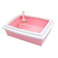 thumbnail image 3 of TISHITA Cat Litter Box Easy Clean for Indoor Cats Reusable Open Top Pet Litter Tray Pink, 3 of 8