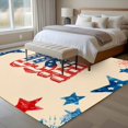 thumbnail image 5 of Independence Day Washable Area Rug 8 x 10 ft Retro 4th of July American Flag Red Blue Star Firework, Soft Non Slip Rugs Stain Repellent Indoor Felt Carpet for Living Dining Room Bedroom Home Office, 5 of 9