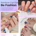 thumbnail image 3 of modelones 12Pcs 15ML Cat Eye Gel Nail Polish Set, Same Color Same Bottle Summer Green Blue Yellow Pink Red Purple Cateye Gel Polish Set with Magnet Sparkle Series Hema-free Gel Polish Kit Nail Art, 3 of 9