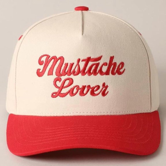 Mustache Lover Vintage Hat Graphic Embroidery Cap Baseball Hat, Wardrobe Staple, For Any Season, Clean Lines, Minimalist Look