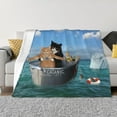 thumbnail image 1 of Balery Two Brave Cats Are Floating On The Sea Iceberg Manta de Franela con Dibujo, Lujo Ultra Suave y Cálido, Antipelusa y Resistente a las Arrugas para Cama, Sofá, Camping -60"x50", 1 of 6