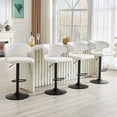 thumbnail image 2 of FFZ Modern Adjustable Height Swivel PU Leather Bar Stools Set Of 4 White, 2 of 8
