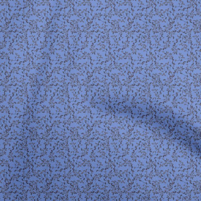 oneOone Viscose Chiffon Medium Blue Fabric Leaves Sewing Craft Projects Fabric Prints By Yard 42 Inch Wide