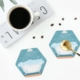 thumbnail image 5 of Kll Hexagon Drink Coasters Set Of 4,Pu Leather Absorbent Coasters Set Decorative Coffee Cup Coasters Housewarming Gift For Home Decor-Bathtub With Soap Bubbles, 5 of 9