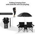 thumbnail image 5 of Costway Portable Folding Picnic Double Chair W/Umbrella Table Cooler Beach Camping Black, 5 of 11