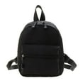 thumbnail image 1 of POINTERTECK Women Solid Color Backpack Preppy Style School Nylon Mini Rucksack (Black), 1 of 5