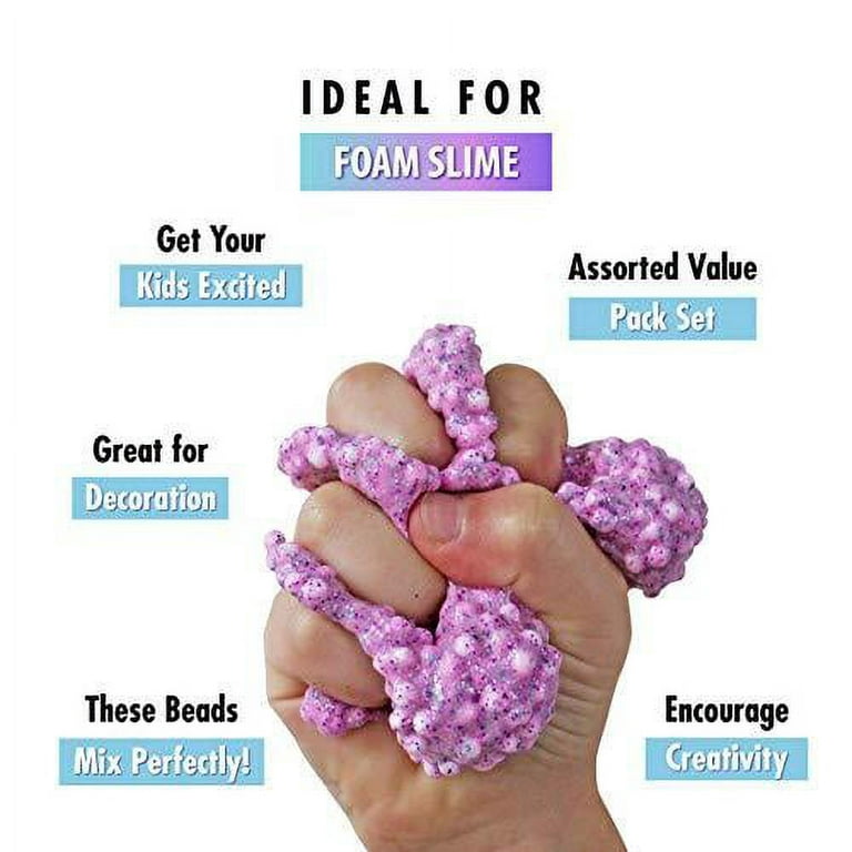 Slime Foam Beads Floam Balls 18 Pack Pastel Microfoam Beads Kit