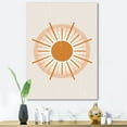 thumbnail image 2 of Designart ' Orange Radiant Sun II ' Modern Canvas Wall Art Print, 2 of 4